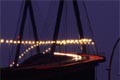 Hamburg bei Nacht, Köhlbrandbrücke im Freihafen