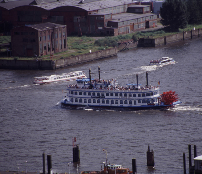 Hafen, Elbe, Blick vom Michel, Louisiana Star, Hamburg