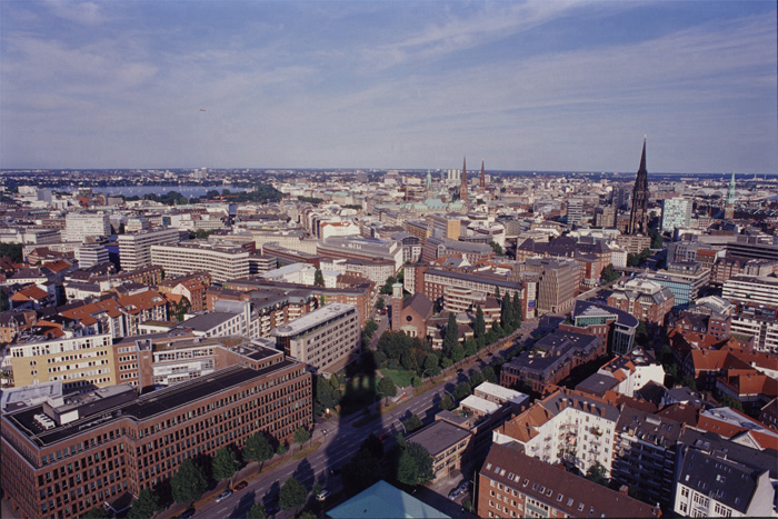 Hamburg, Blick vom Michel, Alster, Mundsburg, Hamburg
