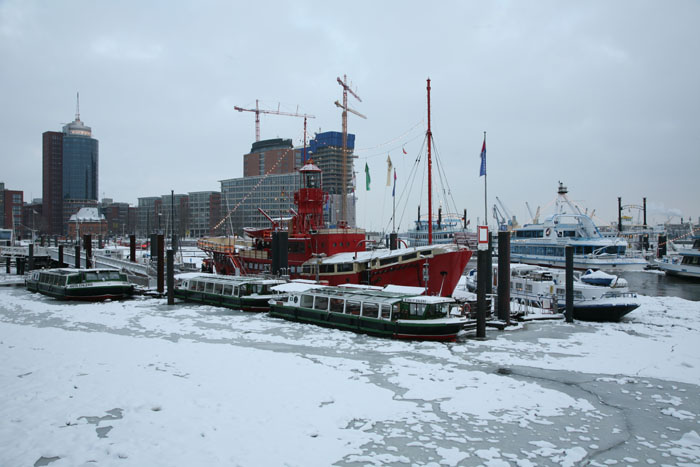 Winter-Impressionen, Feuerschiff LV 13 im Winter, Hamburg
